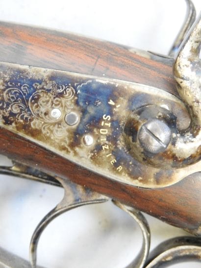 Fusil DUVERGE (Saint Dizier) à chien extérieur,...