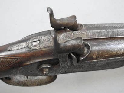 Fusil à chiens extérieurs, calibre 16 présumé,...