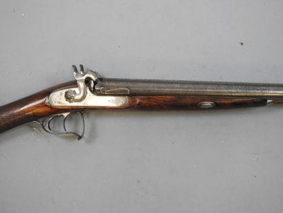 Canardière à piston, calibre 8. Canon damas...
