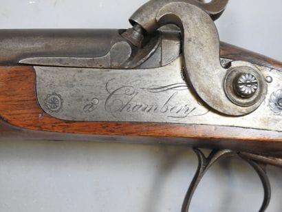 Fusil à canons damas juxtaposés - Courtoi...