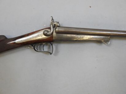 Fusil à broche, calibre 24. Canon damas marqué...