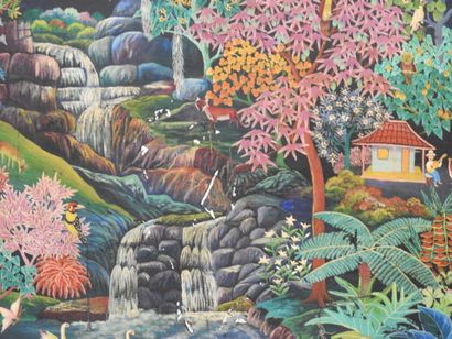 Jose ANGEL (XXe), Haiti : Paysage. Huile...