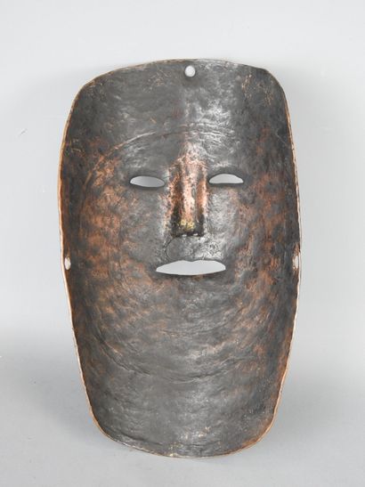 NEPAL: Rare hammered copper shaman mask with...