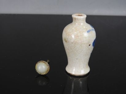 CHINA - Circa 1900
Blue-white porcelain snuff...
