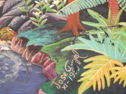 Jose ANGEL (XXe), Haiti : Paysage. Huile...
