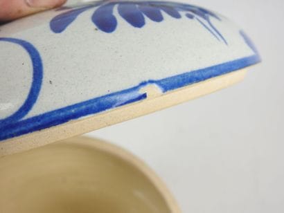 ASIA. Three covered ceramic pots decorated...