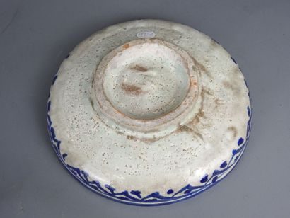 MAGHREB: Blue ceramic bowl on small heel...