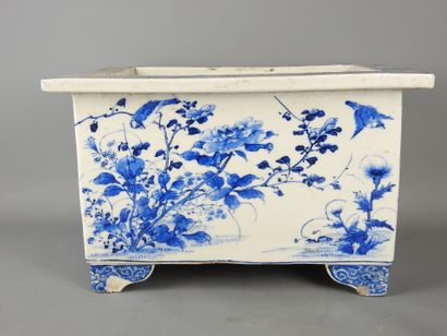 CHINA: Rectangular porcelain planter with...