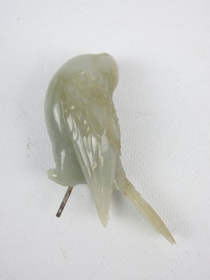 CHINE : un coq et deux oiseaux en jade. H.6.5...