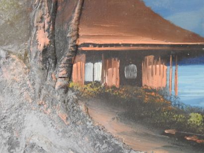 Ecole VIETNAMIENNE du XXème siècle : Paysage...