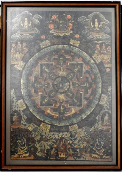 TIBET : Tangka. Détrempe sur toile. 72 x...