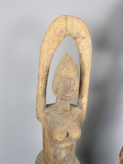 DOGON, Mali: Two statues representing female...