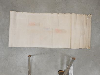 KAKEMONO : Peinture sur rouleau à l'encre...