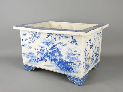 CHINA: Rectangular porcelain planter with...