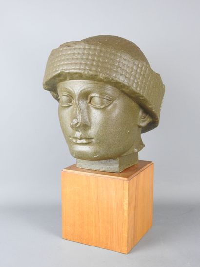 LAGASH: Head of the statue of Gudea dedicated...