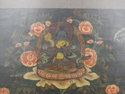 TIBET : Tangka. Détrempe sur toile. 72 x...
