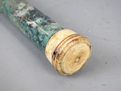JAPAN: Calligraphy brush with turquoise stone...