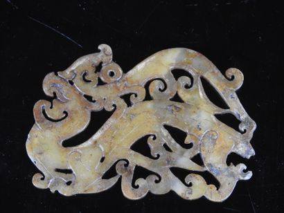 CHINA: Jade sculpture with carved and openwork...