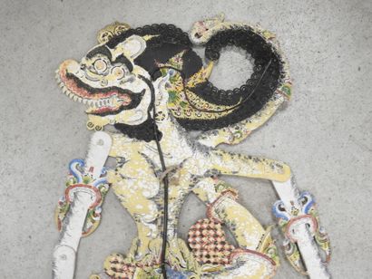 INDONESIA: Two Wayang Kulit shadow puppets...