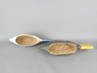 BOZO, Mali 
Two painted wood sculptures in...