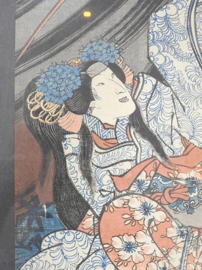JAPAN - HIROSHIGE II : Narukami. Print on...