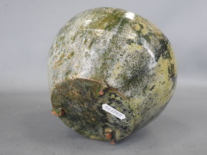 CHINA, Han period: Terracotta vase with green...