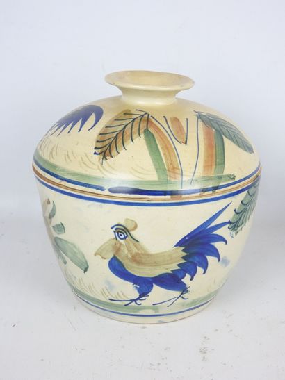 ASIA. Three covered ceramic pots decorated...