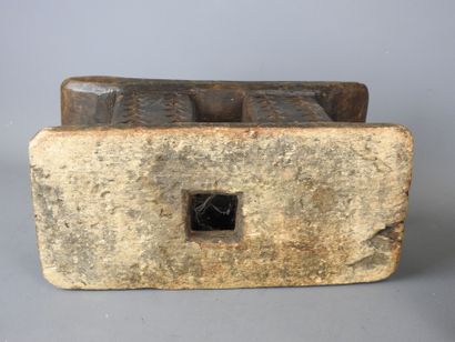 ASHANTI: Small carved wood stool. 26 x 12...