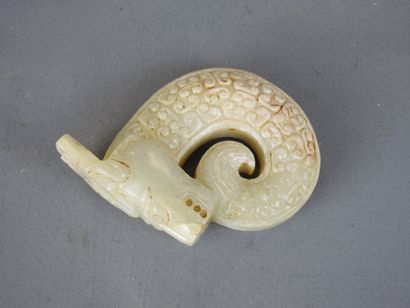 CHINA: BI disc in green jade. Mounted on...