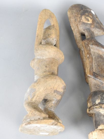DOGON, Mali: Two statues representing female...