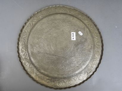 NORTH AFRICA: Two silver-plated copper trays...