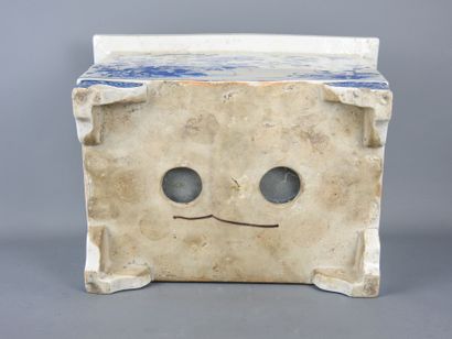CHINA: Rectangular porcelain planter with...