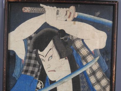 JAPAN: Warrior. Print. 37 x 25 cm. Wear and...