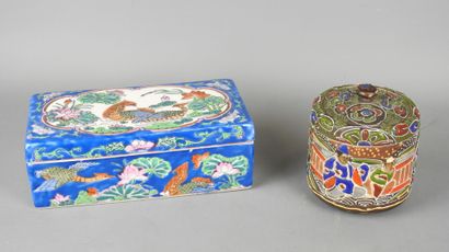 CHINA: Rectangular porcelain box decorated...