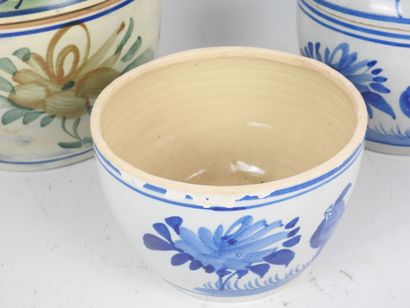 ASIA. Three covered ceramic pots decorated...