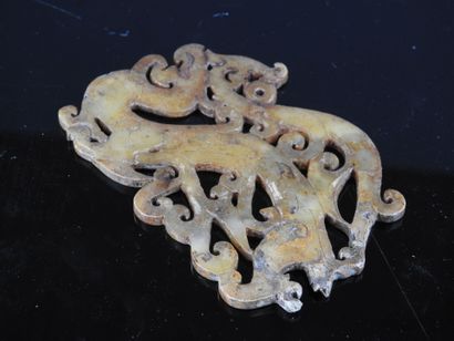 CHINA: Jade sculpture with carved and openwork...