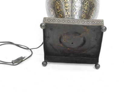 Black metal baluster-shaped LAMP with gilded...