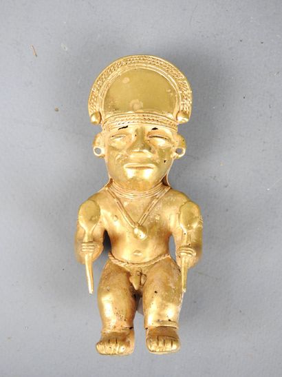 COLOMBIE : Statuette en Tumbaga (mélange...