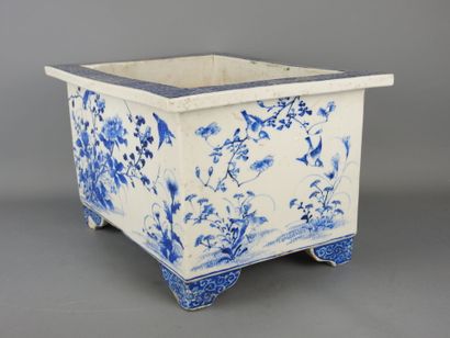 CHINA: Rectangular porcelain planter with...