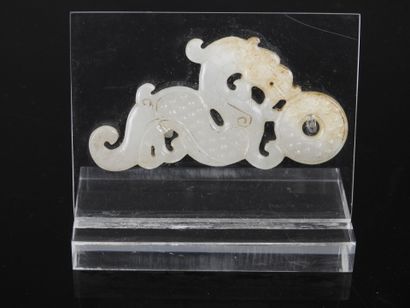 CHINA: Dragon holding a carved white nephrite...