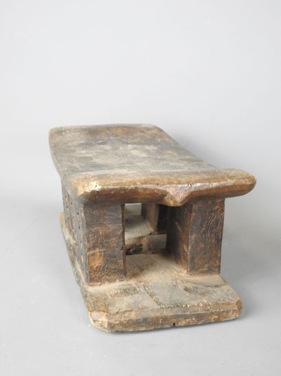 ASHANTI: Small carved wood stool. 26 x 12...