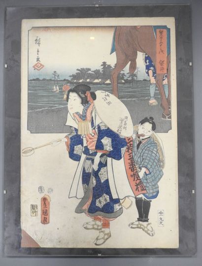 JAPAN - HIROSHIGE I and TOYOKUNI III: Fukuroi,...
