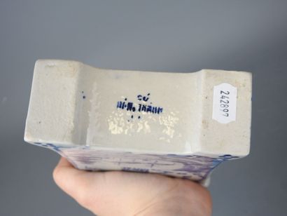 VIETNAM: Rectangular blue-white porcelain...