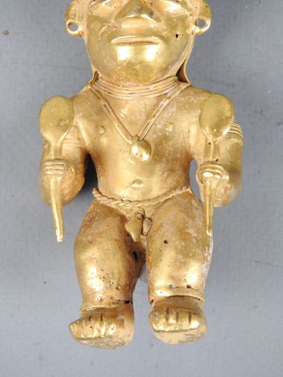 COLOMBIE : Statuette en Tumbaga (mélange...