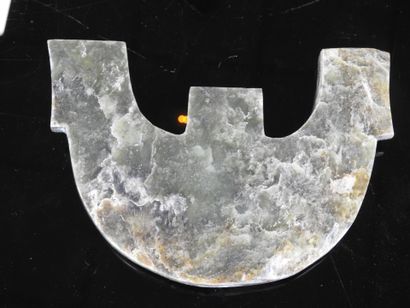 CHINA: Carved jade three-panel plate with...