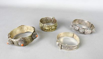 NORTH AFRICA: Three silver-plated bracelets...
