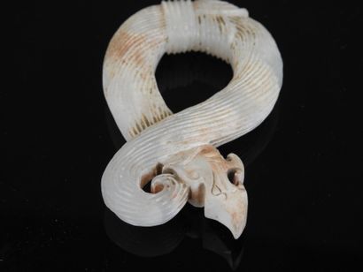 CHINA: White nephrite sculpture of a dragon...