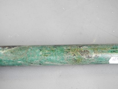JAPAN: Calligraphy brush with turquoise stone...