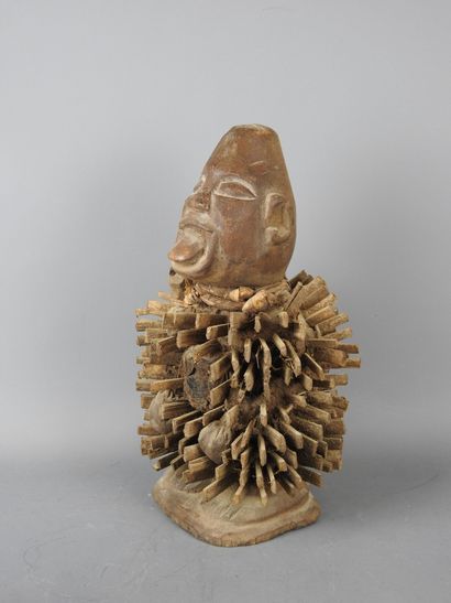 Copy of a Kongo fetish in carved wood and...