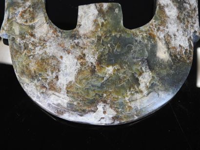 CHINA: Carved jade three-panel plate with...